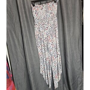 Jopara Floral Print Strapless Wide Leg Jumpsuit Bohemian‎ Casual Romper